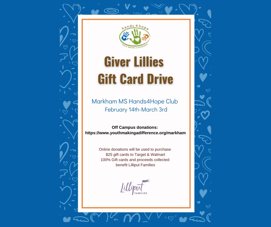 Giver Lillies Gift Card Drive