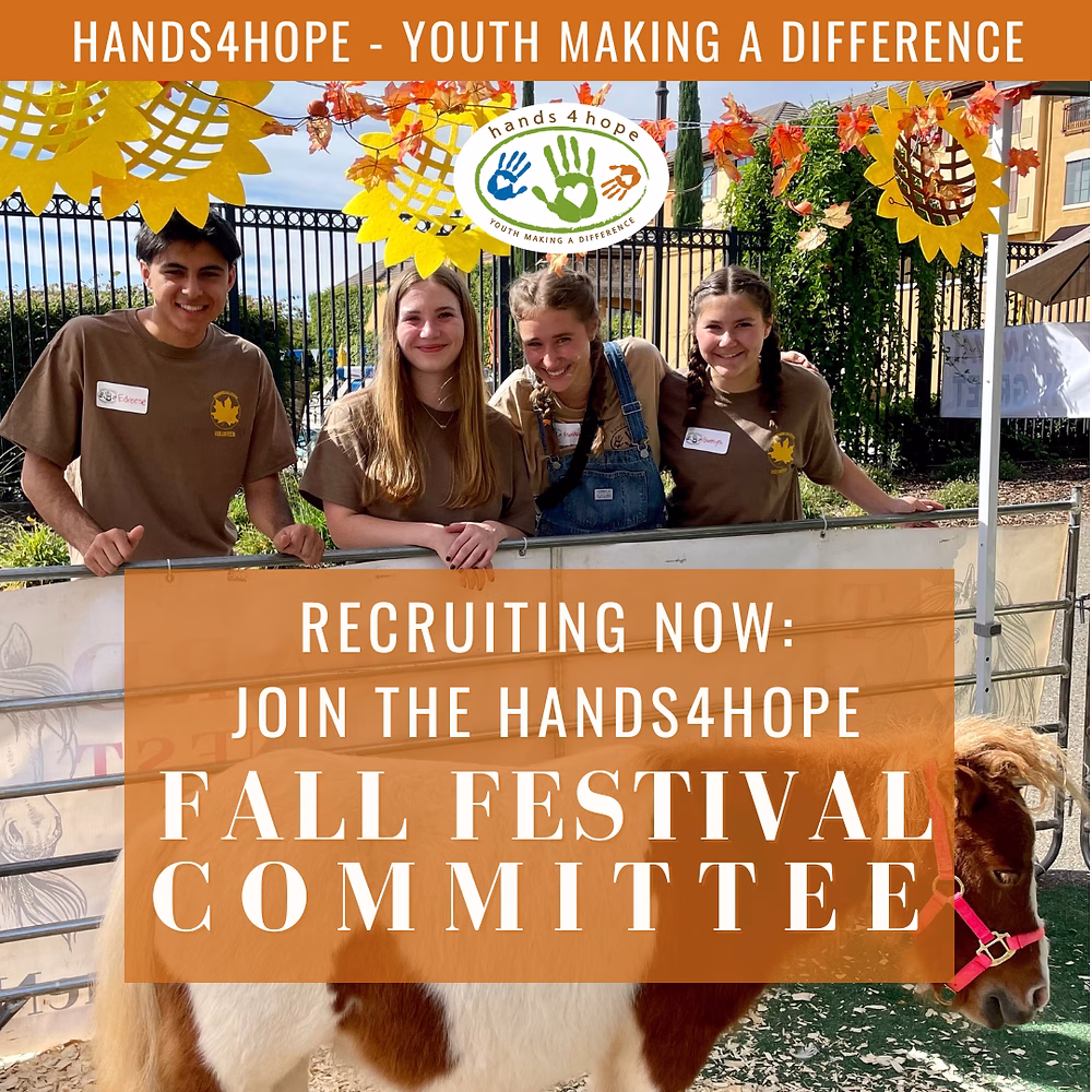 Four young people smiling behind a fence with a small horse in front of them.